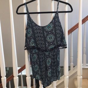 Patterned turquoise jumpsuit